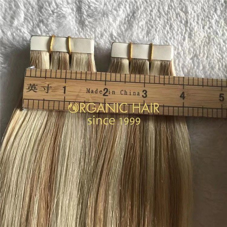 Full cuticle real human tape in hair extensions on sale A218